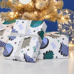 Abstraktes geometrisches Geschenkpapier im Memphis