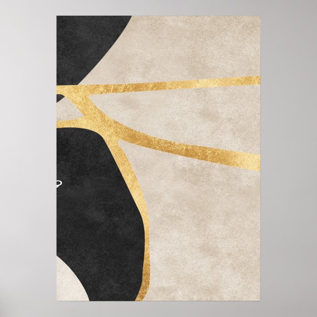 Abstraktes geometrisches Golden Lines Poster (Vorne)