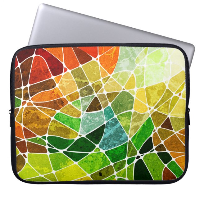 abstraktes geometrisches Grundiermuster, Grunge Laptopschutzhülle (Vorderseite)