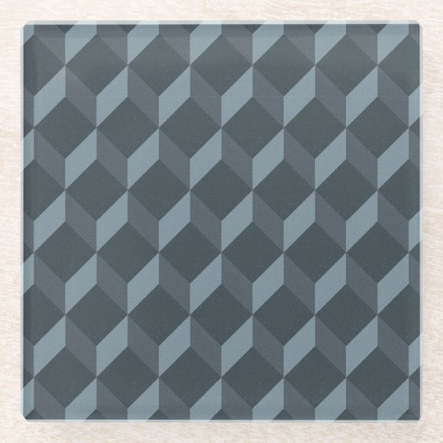 Abstraktes geometrisches Hintergrund-Muster Glasuntersetzer (Vorderseite)