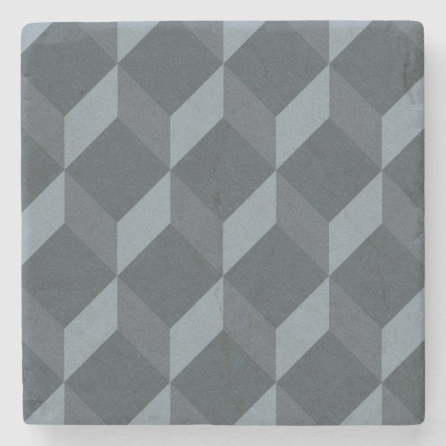 Abstraktes geometrisches Hintergrund-Muster Steinuntersetzer (Vorderseite)