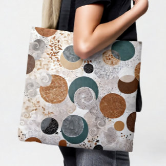 Abstraktes geometrisches Kreis-Muster neutral Boho