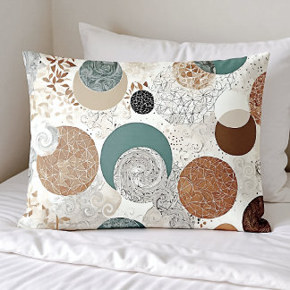 Abstraktes geometrisches Kreis-Muster neutral Boho Kissenbezug