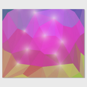 Abstraktes geometrisches Kristallmosaik in Rosa Geschenkpapier