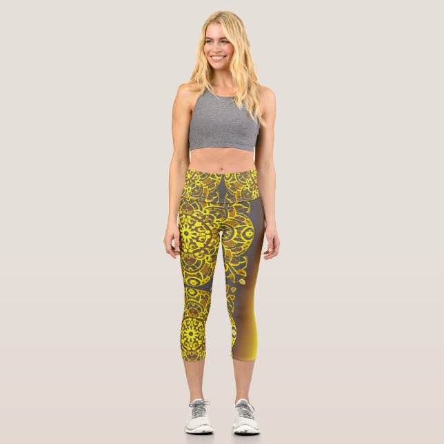 abstraktes geometrisches Kunstmuster Capri Leggings (Vorderseite)