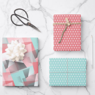 Abstraktes geometrisches modernes Geschenkpapier Set
