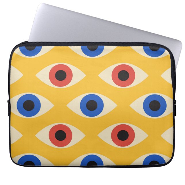 Abstraktes geometrisches modernes gewagtes Böser-B Laptopschutzhülle (Vorderseite)