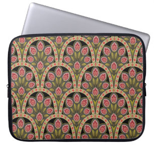 abstraktes geometrisches Mogul-Motiv-Blumenmuster Laptopschutzhülle