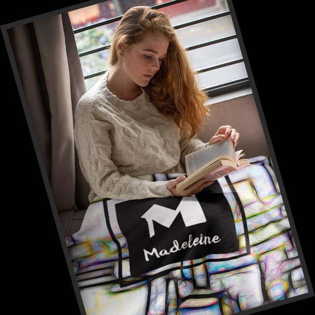 Abstraktes geometrisches Monogramm für Wasserfarbe Fleecedecke (Von Creator hochgeladen)