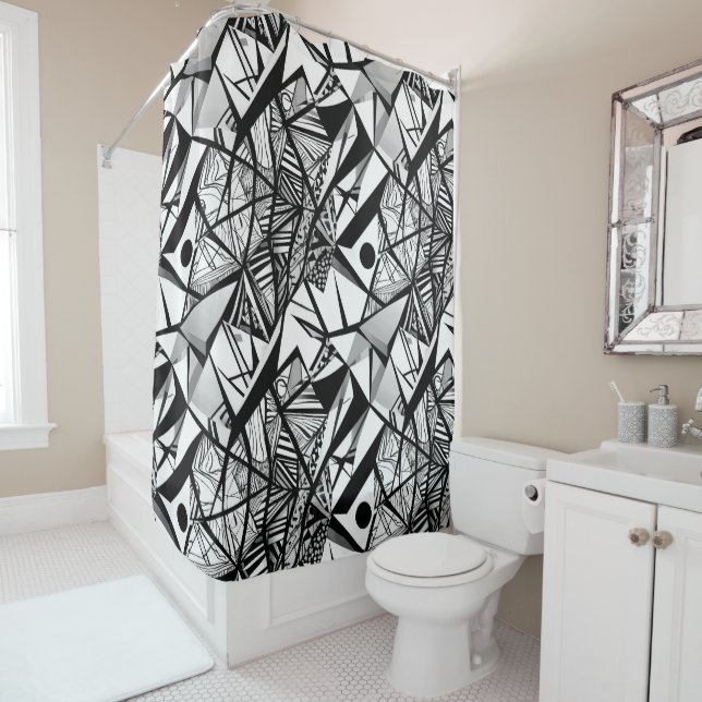 Abstraktes geometrisches Muster 24 - Duschvorhang (Beispiel)