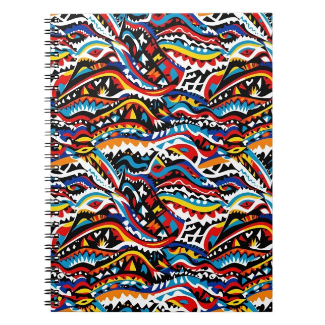 Abstraktes geometrisches Muster 36 - Spiral-Notebo Notizblock (Vorderseite)