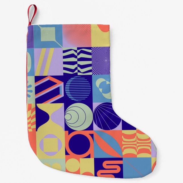 Abstraktes geometrisches Muster aus einfachen Form Kleiner Weihnachtsstrumpf (Vorderseite)