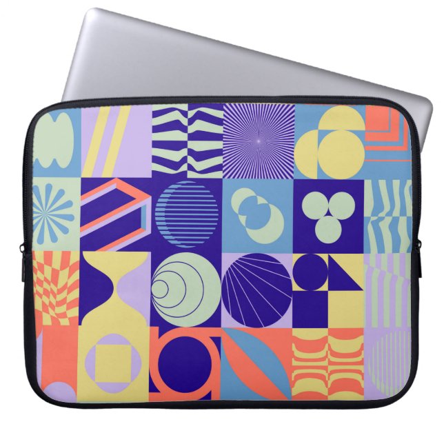 Abstraktes geometrisches Muster aus einfachen Form Laptopschutzhülle (Vorderseite)