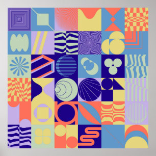 Abstraktes geometrisches Muster aus einfachen Form Poster