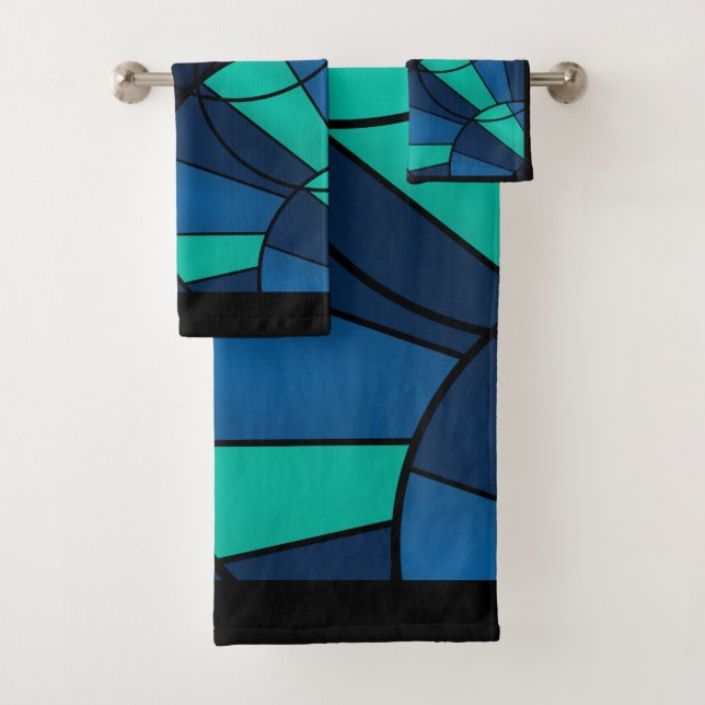 Abstraktes geometrisches Muster Badhandtuch Set (Insitu)