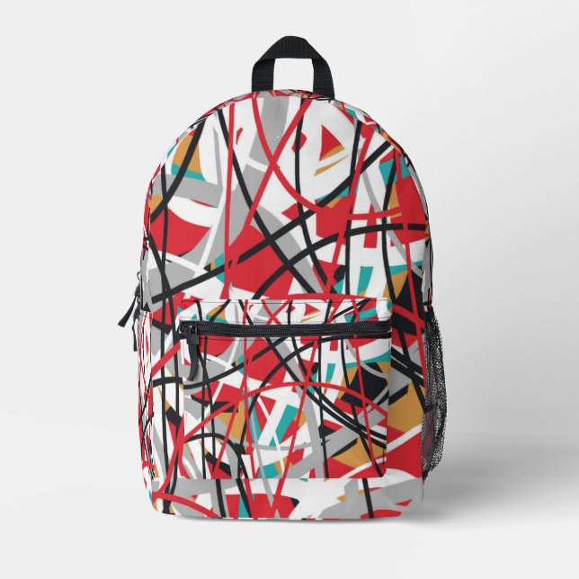 Abstraktes geometrisches Muster Bedruckter Rucksack (Vorderseite)