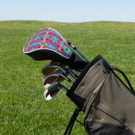 Abstraktes geometrisches Muster, blau, rosa, kunde Golf Headcover