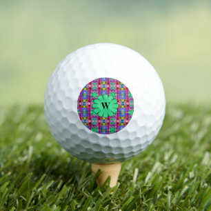 Abstraktes geometrisches Muster, blau, rosa, kunde Golfball