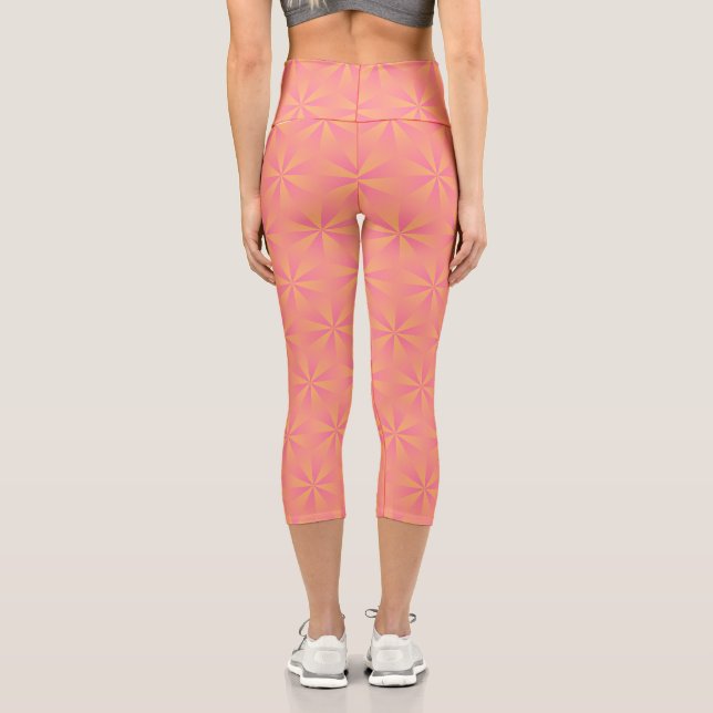 Abstraktes geometrisches Muster Capri Leggings (Rückseite)
