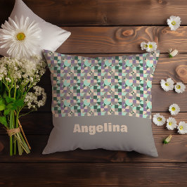 Abstraktes geometrisches Muster der grünen Lavende Kissen