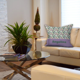 Abstraktes geometrisches Muster der grünen Lavende Kissen