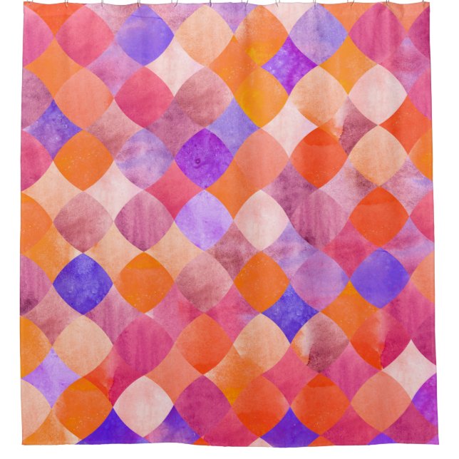 Abstraktes geometrisches Muster des Glitzer Duschvorhang (Vorderseite)