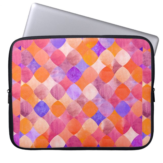 Abstraktes geometrisches Muster des Glitzer Laptopschutzhülle (Vorderseite)