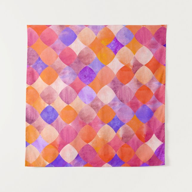 Abstraktes geometrisches Muster des Glitzer Wandteppich (Vorderseite)