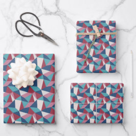 Abstraktes geometrisches Muster des Origami-Dreiec Geschenkpapier Set