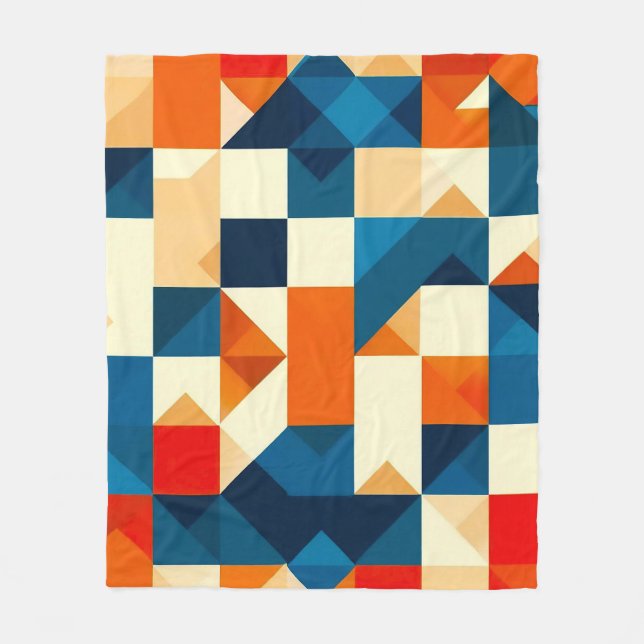 Abstraktes geometrisches Muster Fleecedecke (Vorderseite)