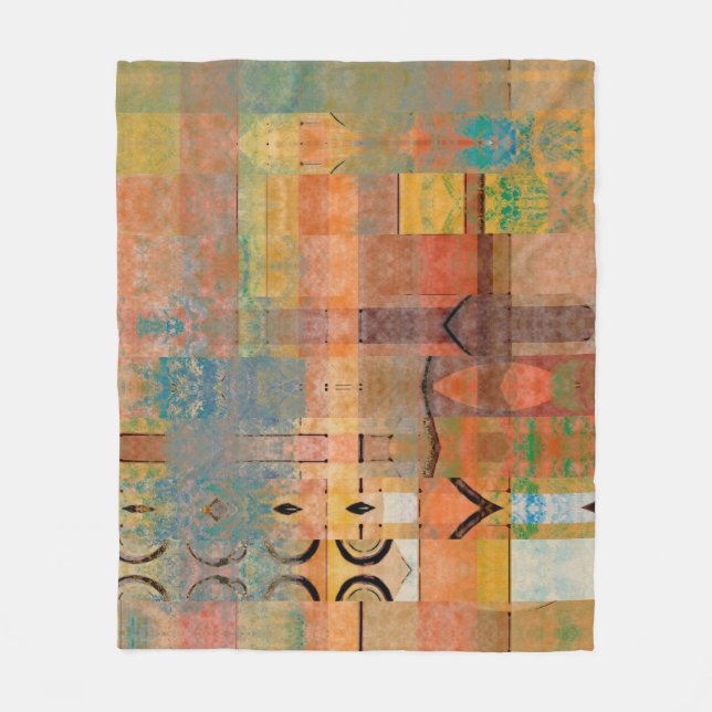 abstraktes geometrisches Muster  Fleecedecke (Vorderseite)