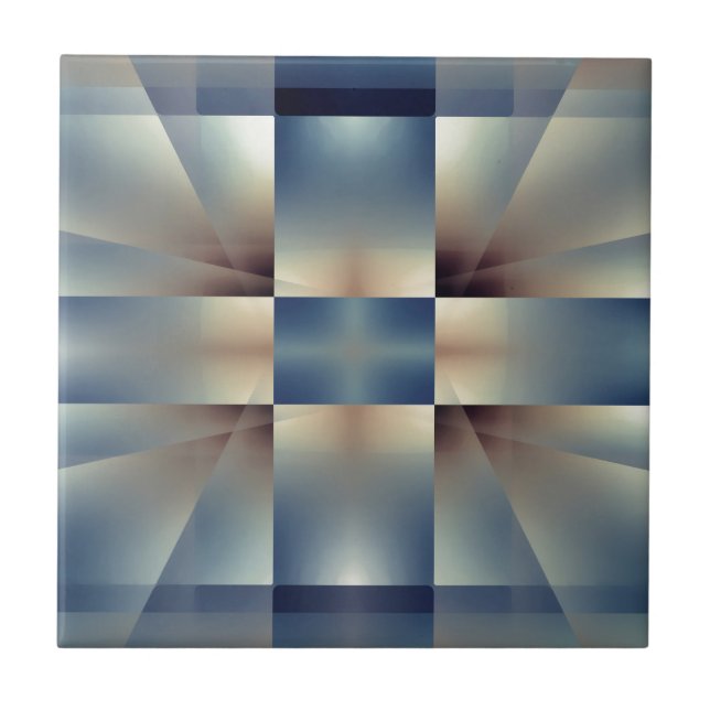 Abstraktes geometrisches Muster Fliese (Vorderseite)