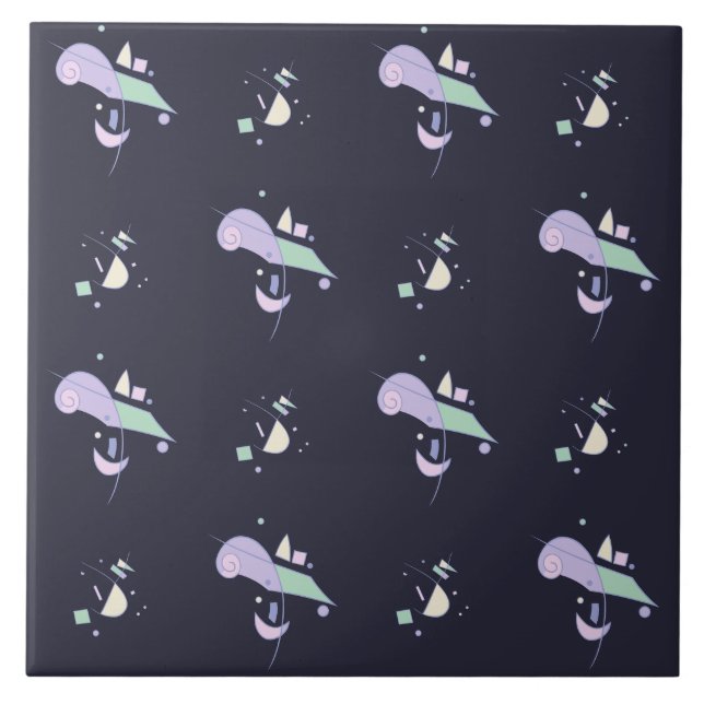 Abstraktes geometrisches Muster Fliese (Vorderseite)