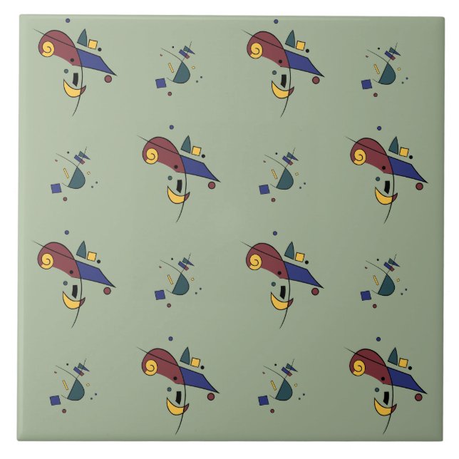 Abstraktes geometrisches Muster Fliese (Vorderseite)