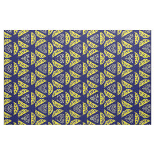 Abstraktes geometrisches Muster für das blaugelbe Stoff