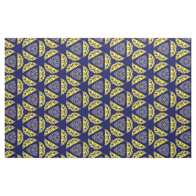 Abstraktes geometrisches Muster für das blaugelbe  Stoff (Yard (91,4 cm))