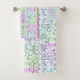 Abstraktes geometrisches Muster | gekocht und gefi Badhandtuch Set