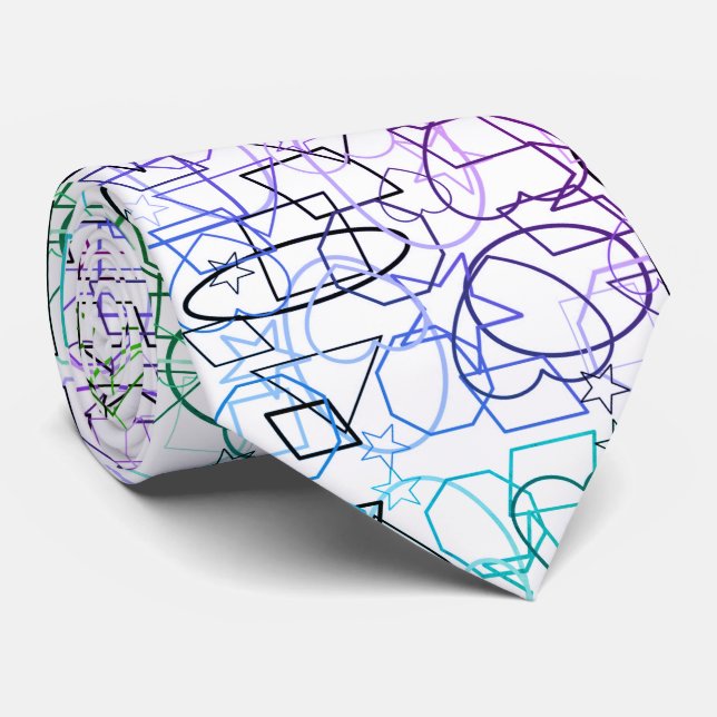 Abstraktes geometrisches Muster | gekocht und gefi Krawatte (Gerollt)