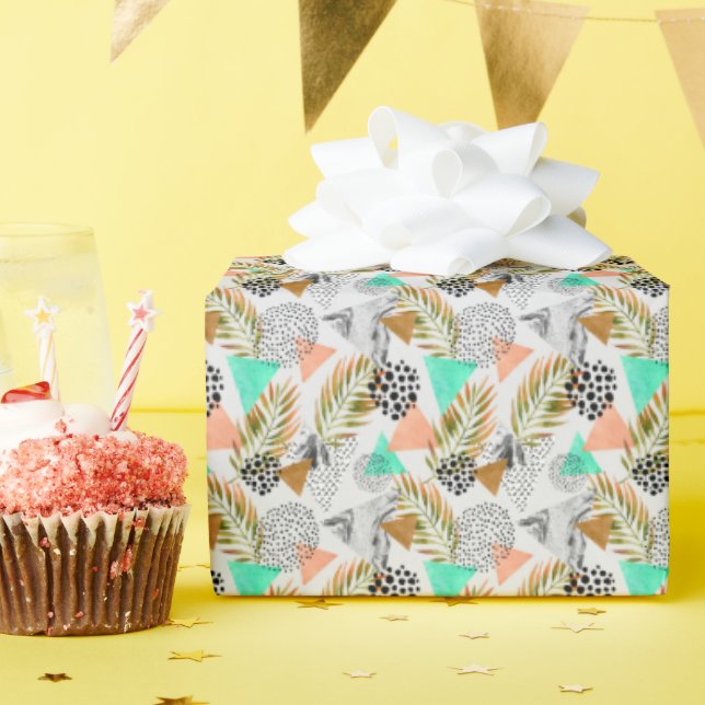 Abstraktes geometrisches Muster Geschenkpapier (Geburtstagsparty)