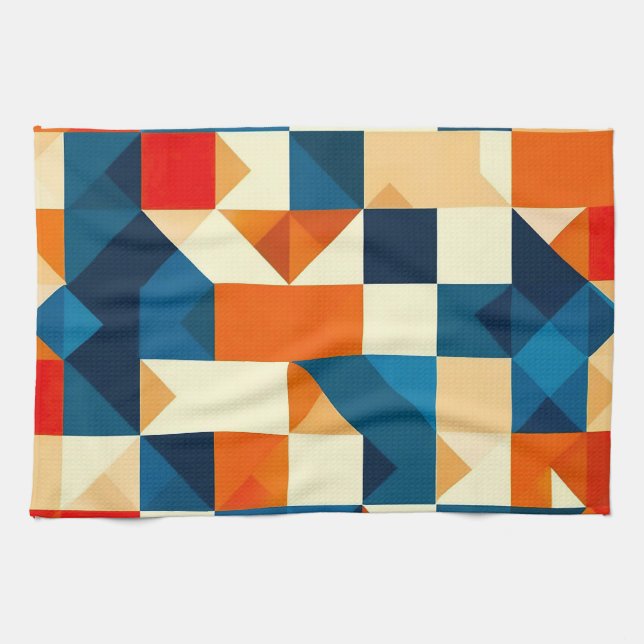 Abstraktes geometrisches Muster Geschirrtuch (Horizontal)