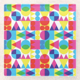 Abstraktes geometrisches Muster. Glasuntersetzer