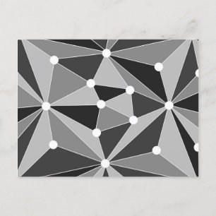 Abstraktes geometrisches Muster - grau, schwarz un Ankündigungspostkarte