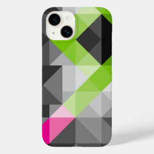 Abstraktes geometrisches Muster Graue rosa grüne F Case-Mate iPhone Hülle