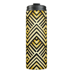 Abstraktes geometrisches Muster im Art-Deko-Stil, Thermosbecher