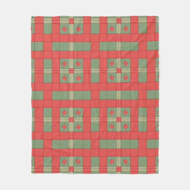 Abstraktes geometrisches Muster in fettfarbigen Fa Fleecedecke (Vorderseite)