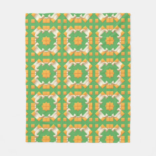 Abstraktes geometrisches Muster in kräftigen Farbe Fleecedecke