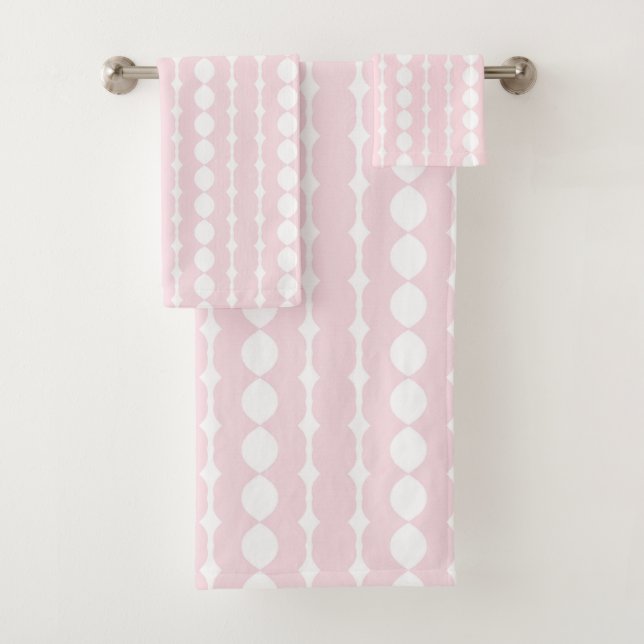 Abstraktes geometrisches Muster in rosa Badhandtuch Set (Insitu)