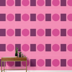 Abstraktes geometrisches Muster in rosa und Lila Tapete