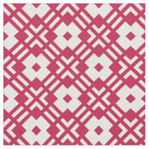 Abstraktes geometrisches Muster in Rot und Weiß Stoff