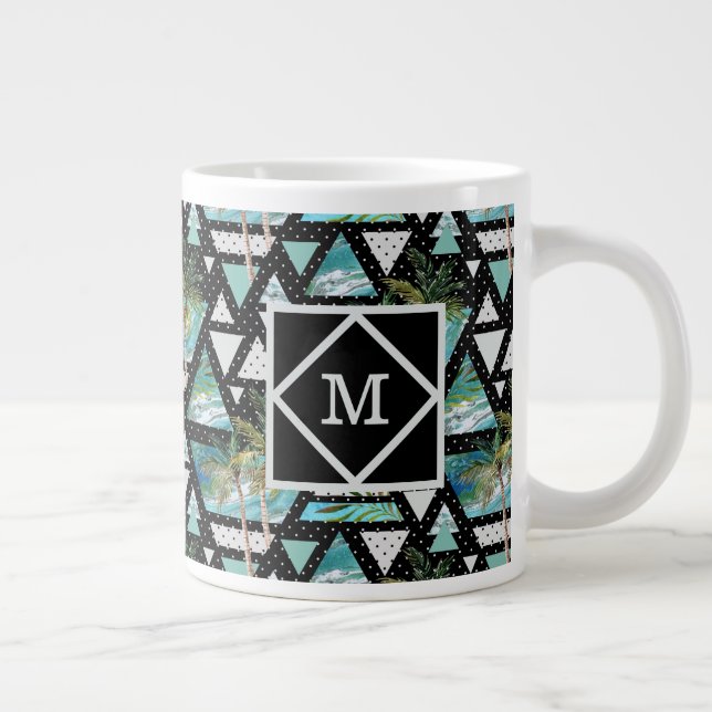 Abstraktes geometrisches Muster Jumbo-Tasse (Rechts)